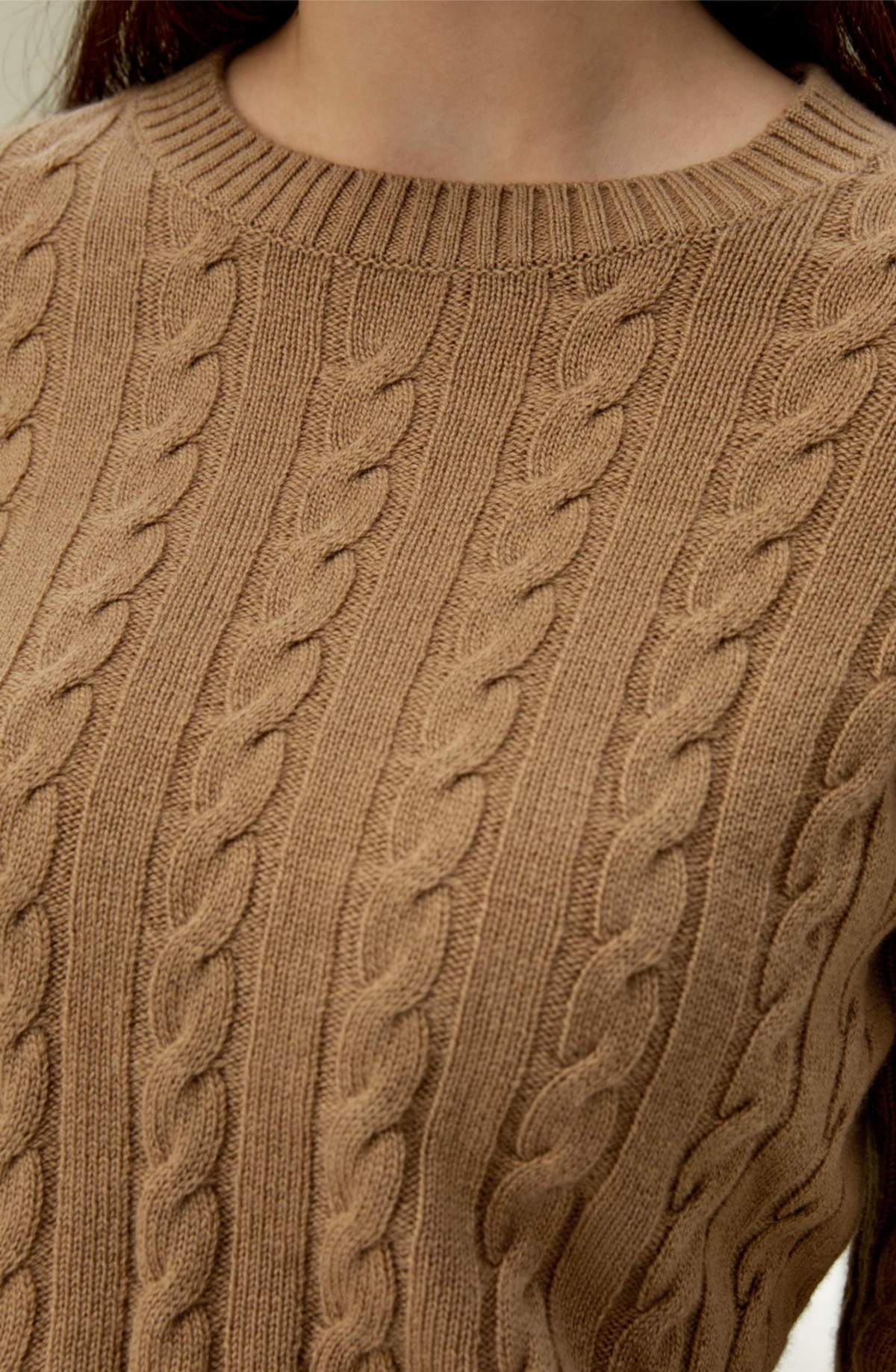 Lilysilk Women's Classic Cable Knit Sweater with Ribbed Edges