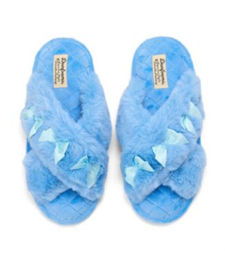 Women's Jessica Bows Furry Crossband Slide Slipper