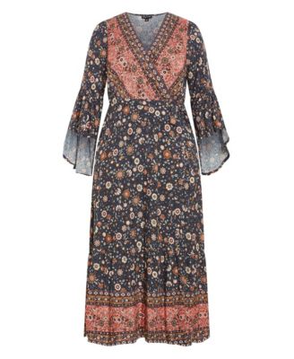 Plus Size Belle Wrap Maxi Dress
