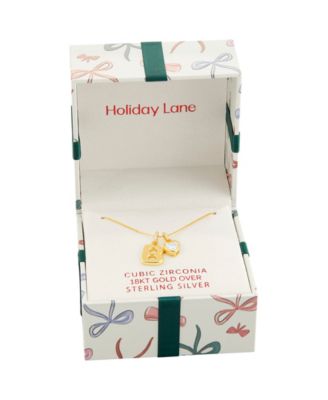Sterling Silver Initial Charm Necklace in Holiday Ornament, Macy's Exclusive