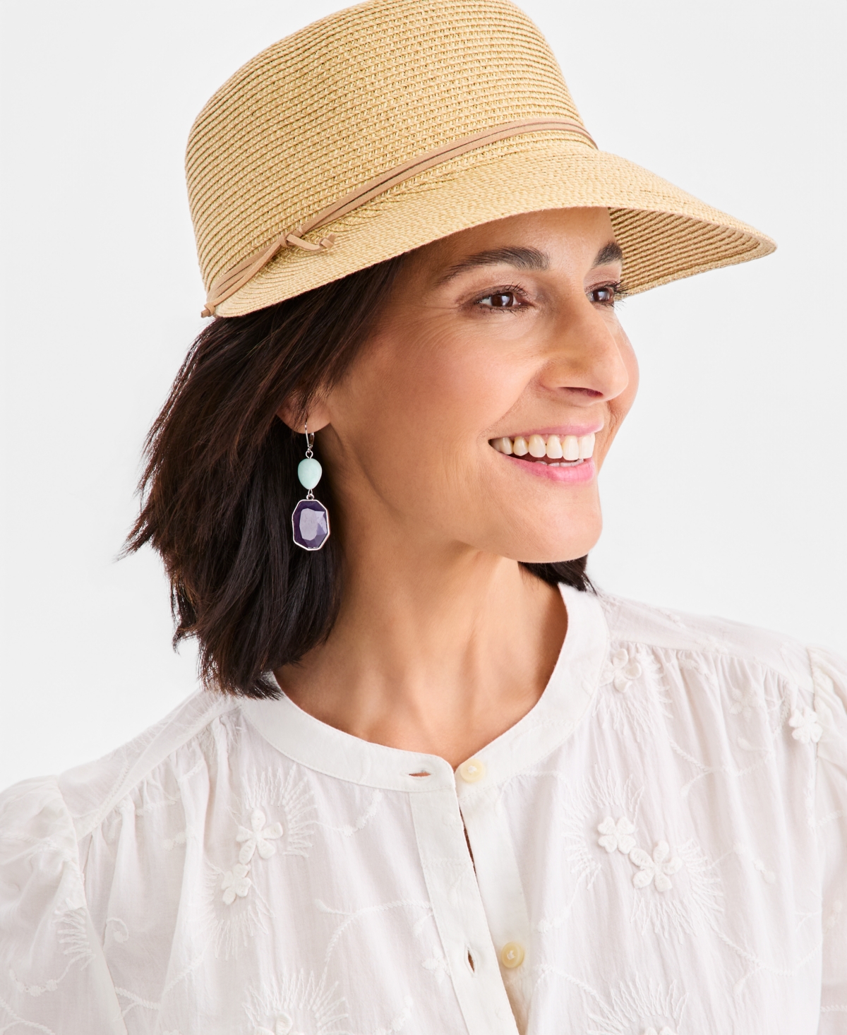 Style & Co Packable Paper Braid Framer Hat, Macy's Exclusive