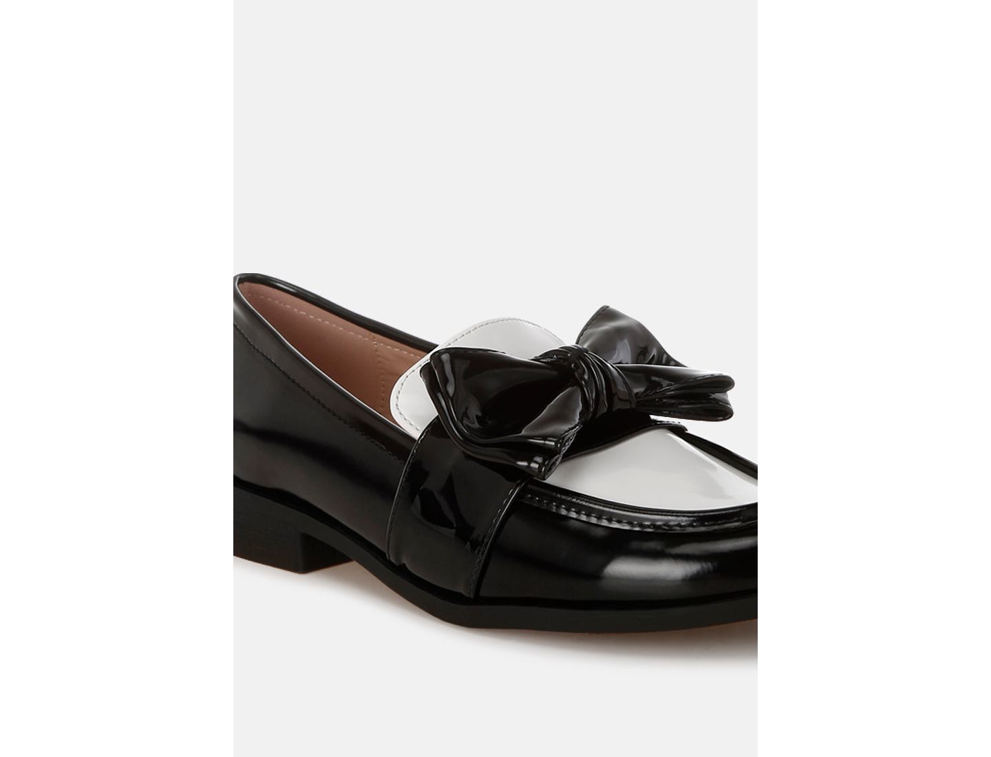 Женские туфли London Rag Araminta Classic Chunky Bow, цвет: Чёрный — фото 7