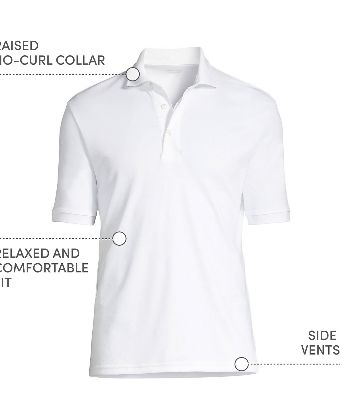 Lands' End Big & Tall Short Sleeve Cotton Supima Polo Shirt