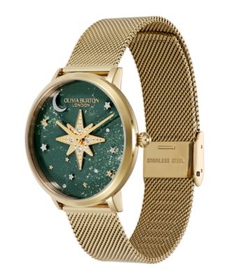 Women's Celestial Nova Gold Tone Stainless Steel Mesh Bracelet Watch, 35mm