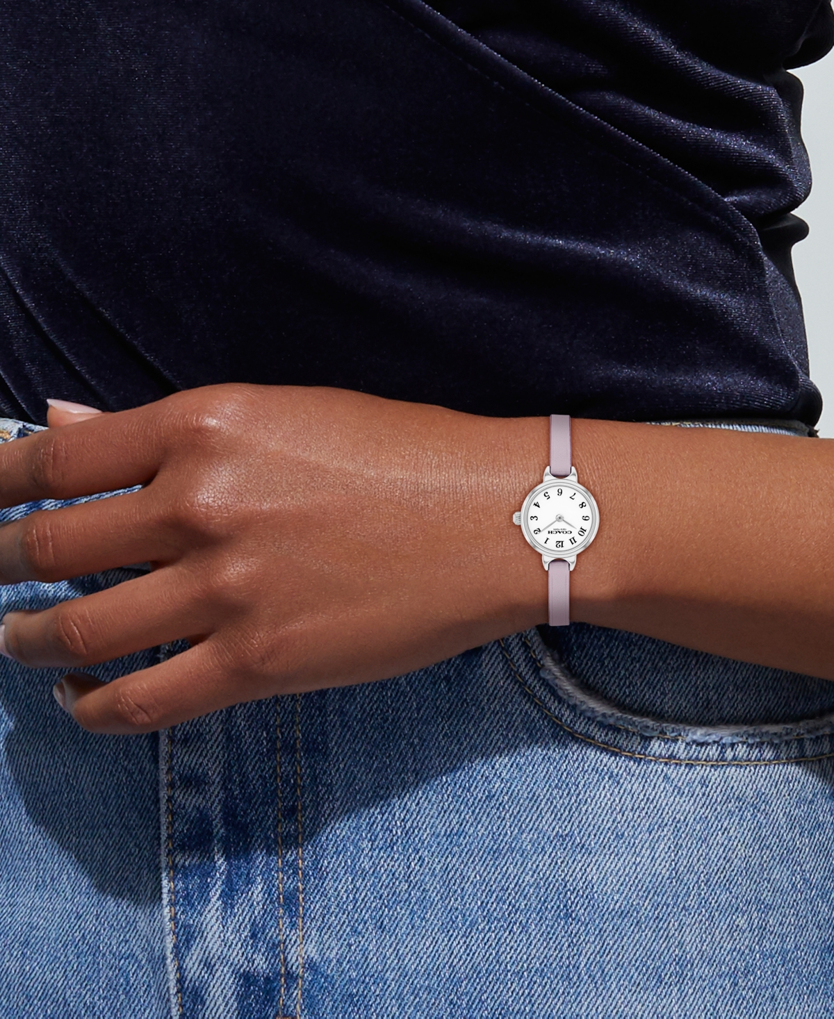 Coach Women's Iris Lavender Leather Strap Watch, 22.5mm