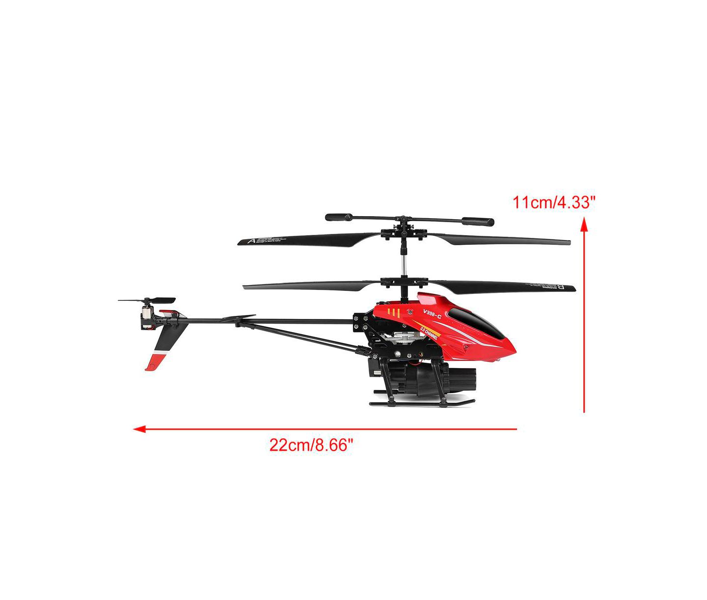 Детская игрушка Bruce & Shark V398-c 6-Axis Gyro Auto Hover Crash-Proof Remote-Control Helicopter, цвет: Красный — фото 8
