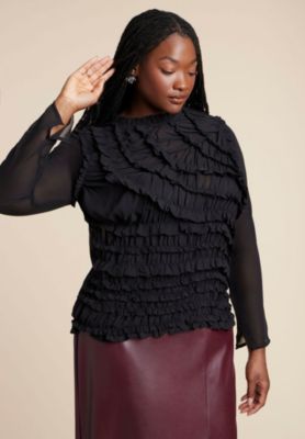 Women's Textured Smocked Top