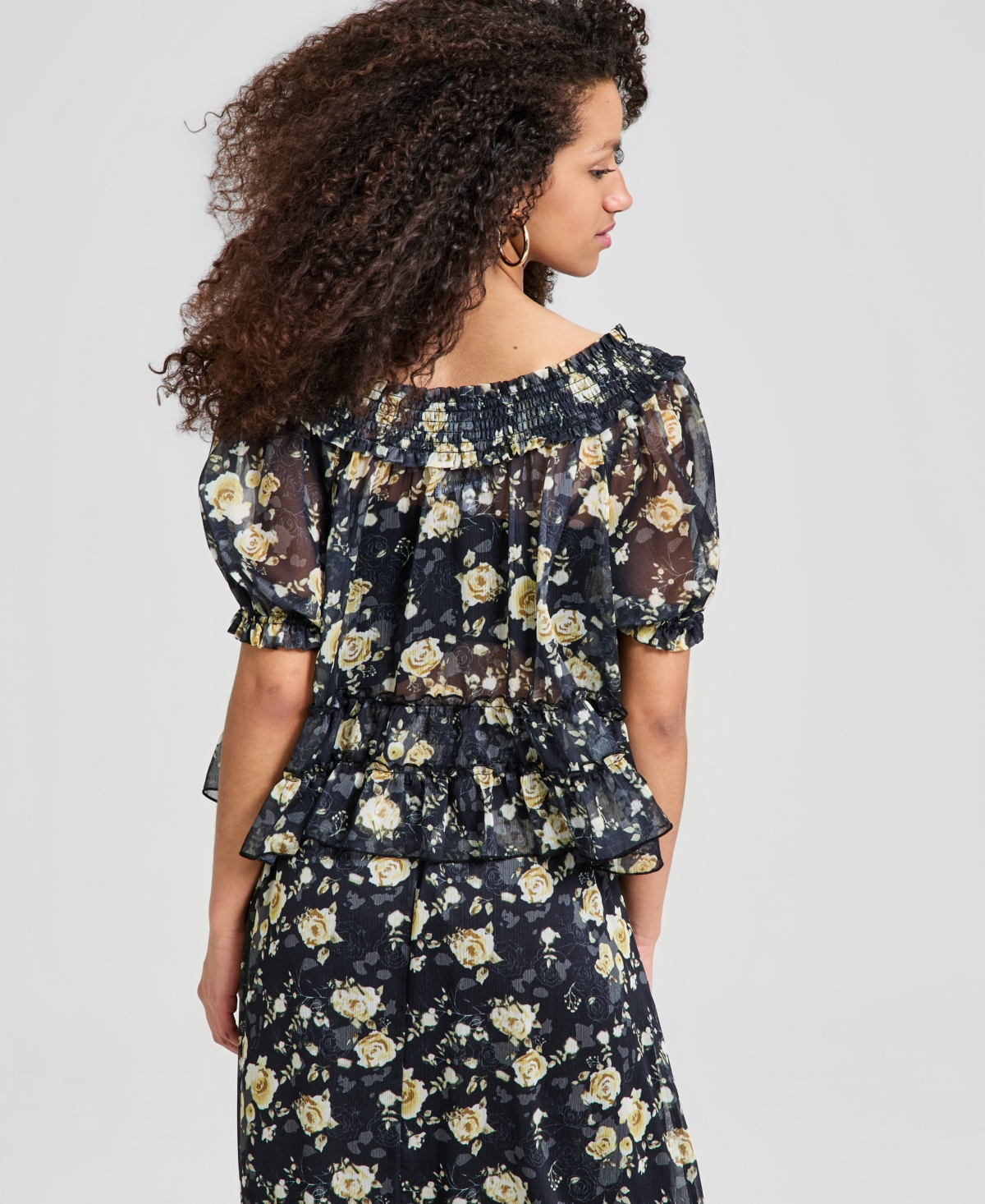 And Now This Women's Ruffled Tie-Neck Top, Macy's Exclusive