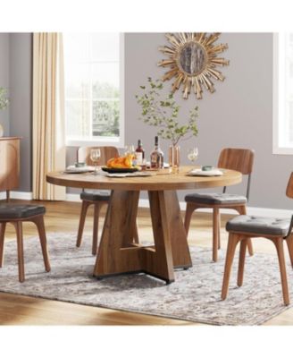 Round Dining Table for 4, 47 Inch Wide