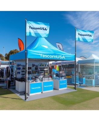 EZ GO 30Ft Commercial Telescoping Flag Pole Kit Portable Display Sign Banner Pole for Outside Hotel Business Events Advertising Flag Black