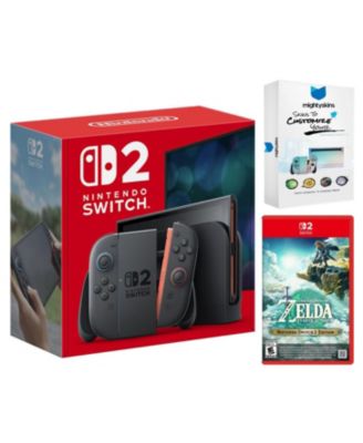 Switch 2 Video Game Console with Legend of Zelda Tears of the Kingdom and MightySkins Code Bundle