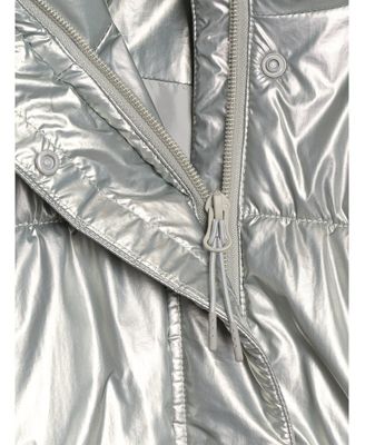 Women's down jacket with synthetic filling - silver