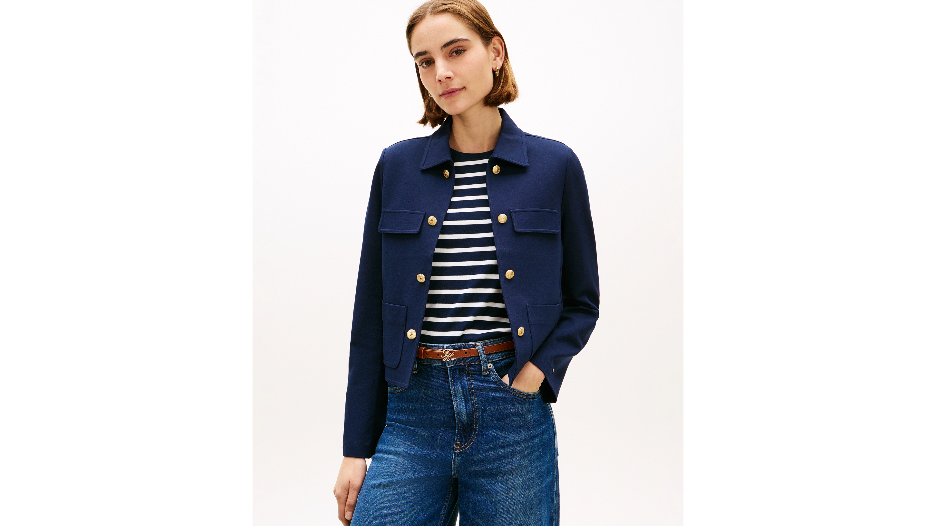 Tommy Hilfiger Women's Ponte Knit Band Collar Jacket
