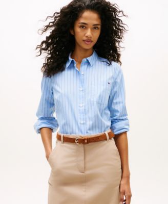 Women's Classic Poplin Roll-Tab Long-Sleeve Shirt