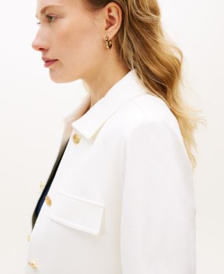 Women's Ponte Novelty Band Collar Jacket