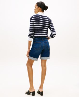 Women's Dark Blue Denim Shorts