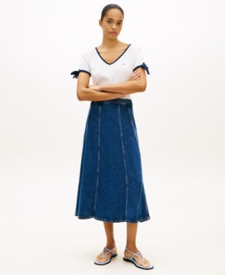 Women's Bow Detail V-Neck T-Shirt