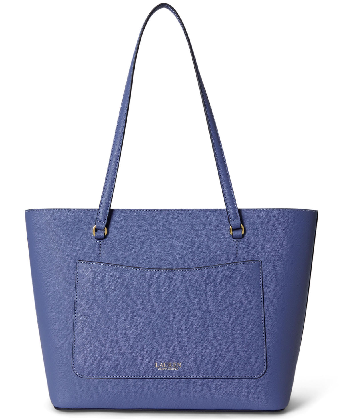 Lauren Ralph Crosshatch Leather Medium Karly Shopper Tote