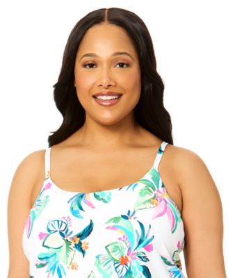 Plus Size Scoop Neck Cape Town Tankini Swimsuit