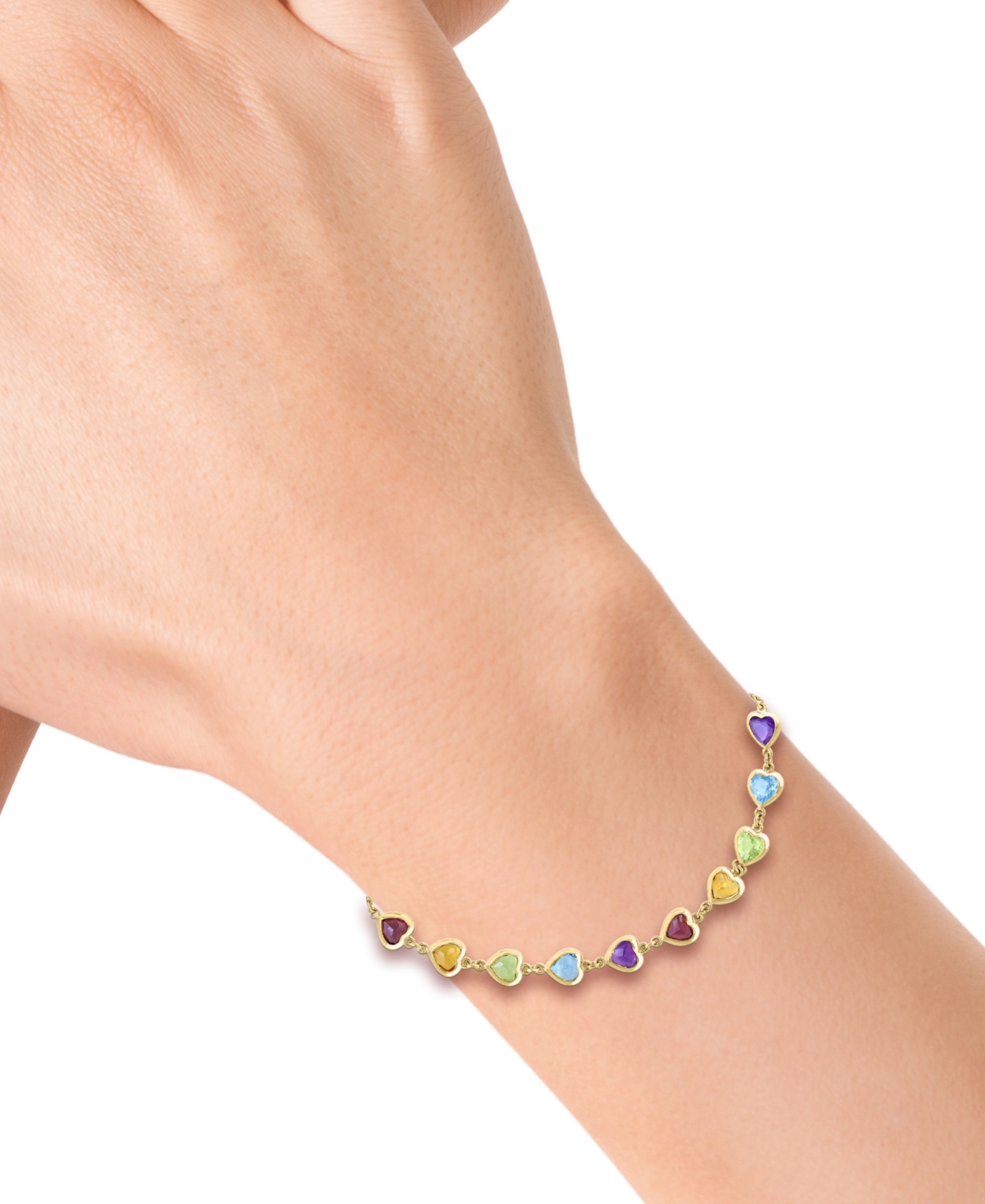 Effy Collection Multi-Gemstone (5-5/8 ct. t.w.) Bracelet in 14k Yellow Gold Over Silver