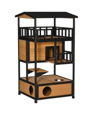 Cat House with Asphalt Roof, Escape Doors,Condo, Jumping Platform