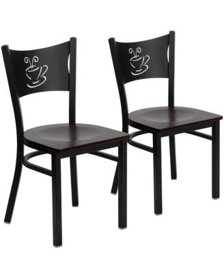 2 Pack Coffee Back Metal Restaurant Chair