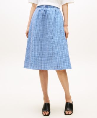 Women's Gingham Elastic Waist Skirt