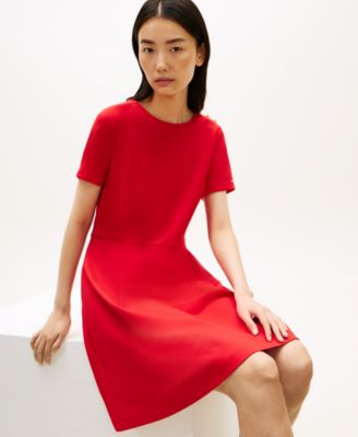 Women's Pleated Short-Sleeve Dress