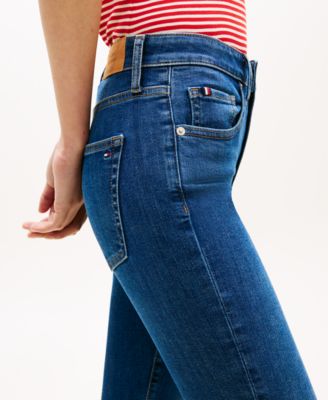 Women's Denim Dark Blue Skinny Ankle Jeans