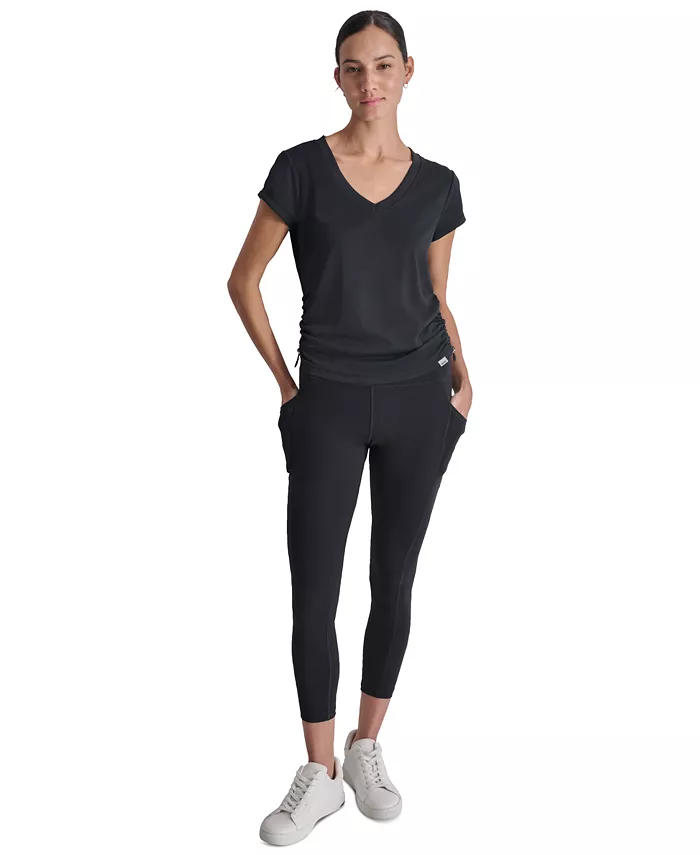 Women's Ruched Side Seams V-Neck Tech T-Shirt - thumbnail 7