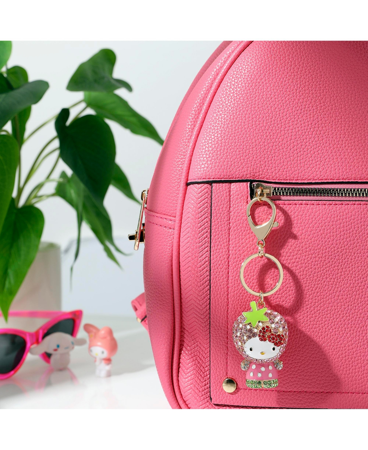 Hello Kitty Sanrio x Strawberry Shortcake Crystal Keychain