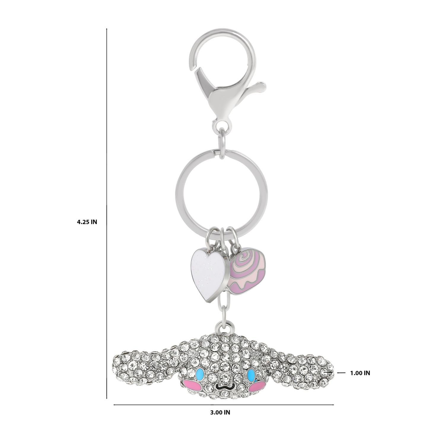 Sanrio Cinnamoroll Crystal Keychain with Candy & Heart Charms