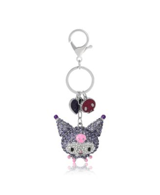 Sanrio Kuromi Crystal Keychain with Skull & Heart Charms
