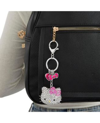 Sanrio Crystal Keychain with Pink Bow & Heart Charm