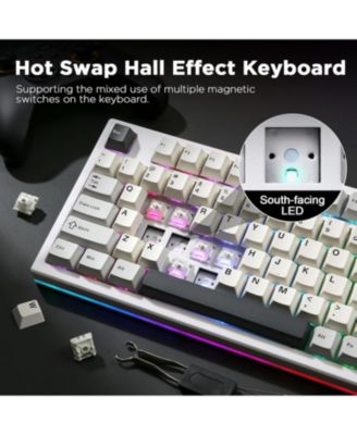 RT80 Rapid Trigger Hall Effect Magnetic Gaming Keyboard, 8K Polling Rate,75% Layout,BT/2.4GHz/Wired,RGB Backlit,Hot Swap,Actuation Wireless