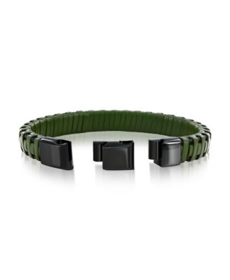 Stainless Steel, Leather Designed Bracelet