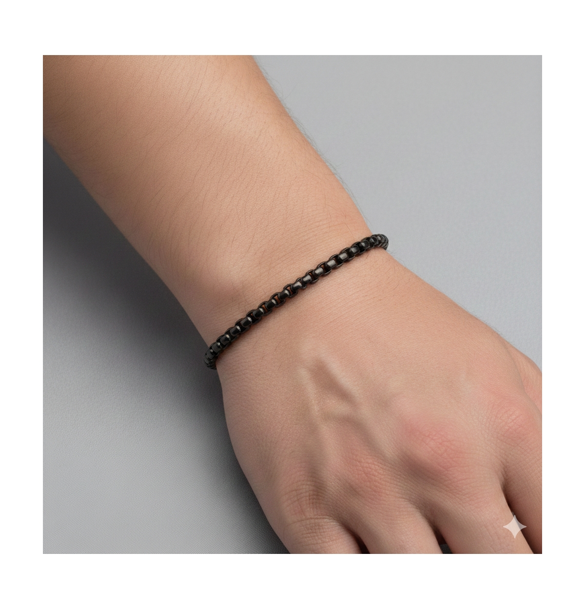 Stainless Steel, Round Box Chain Bracelet