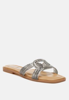 Women's Minople Rhinestones Embellished Flat