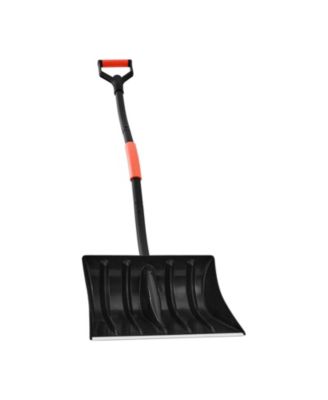 Snow Shovel, 17" Wide Plastic Blade w/ Aluminum Edge, D-Handle, Lightweight Driveway Snow Shovel