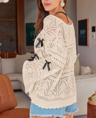 Women's Knot Today Beige Cover-Up Top