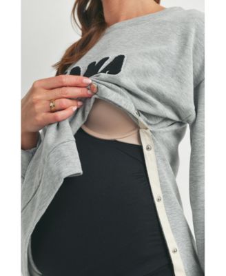 Maternity Graphic Mama Crew Neck Nursing Sweatshirt