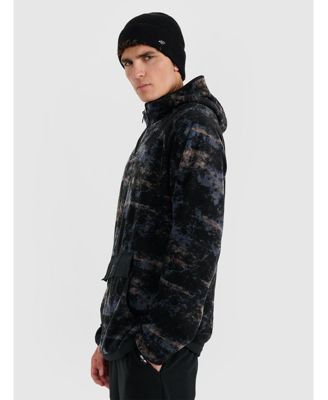 Men's regular fleece with hood - multicolour