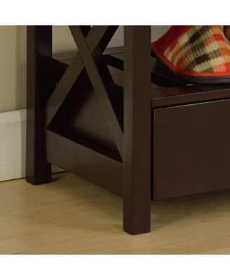 Wood Shoe Storage Bench – Entryway Organizer with Drawers & Seating