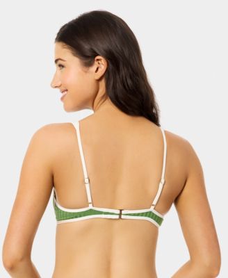 Women's Wide Rib Bound Plunge Underwire Swim Top