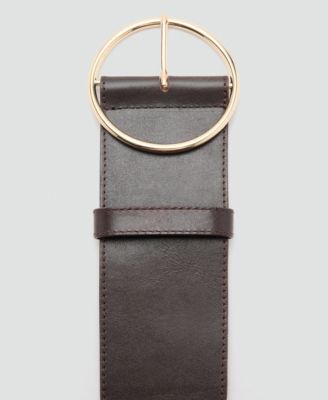 Women's Rounded Buckle Leather Belt