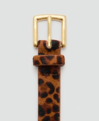 Women's Leopard Fur Leather Belt