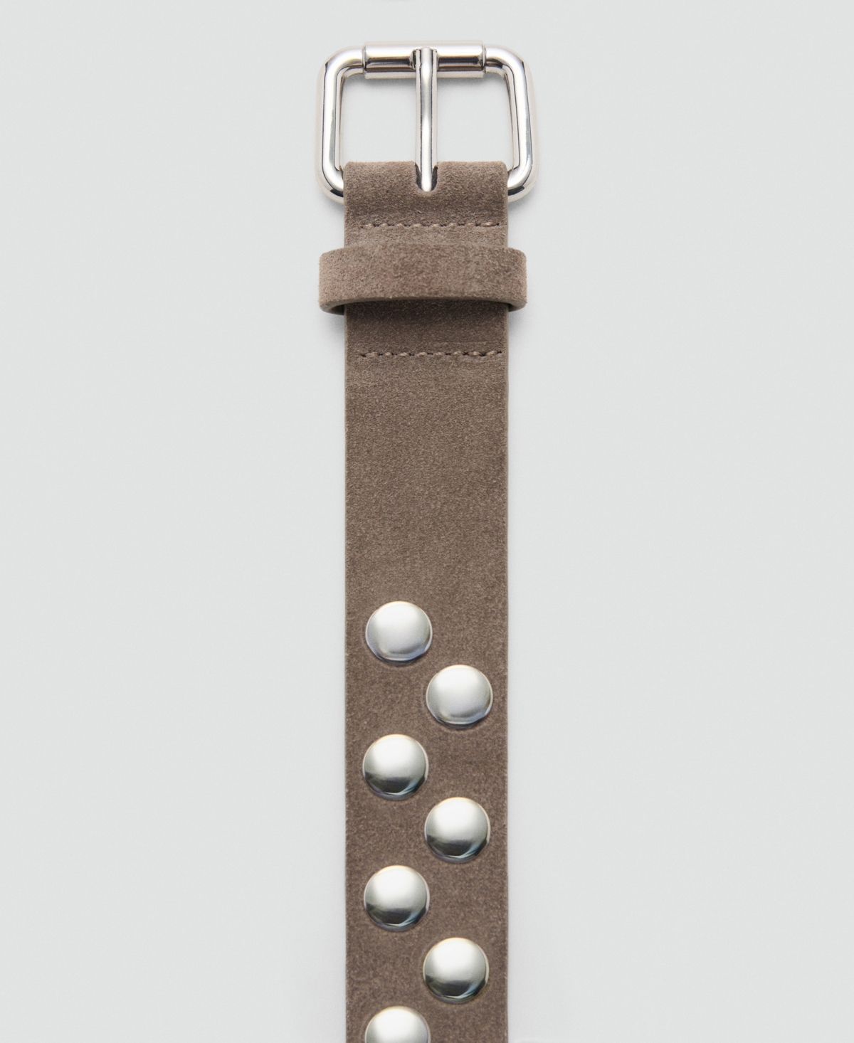 Mango Women's Studded Suede Belt