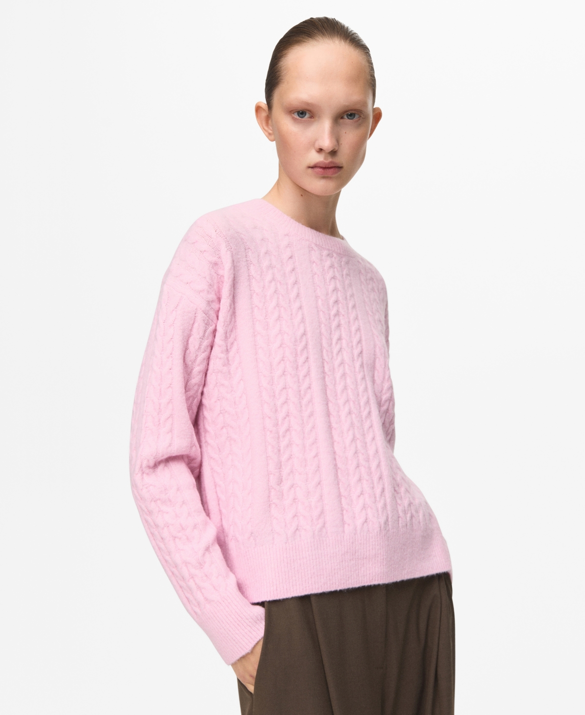 Mango Women's Braided Knitted Sweater