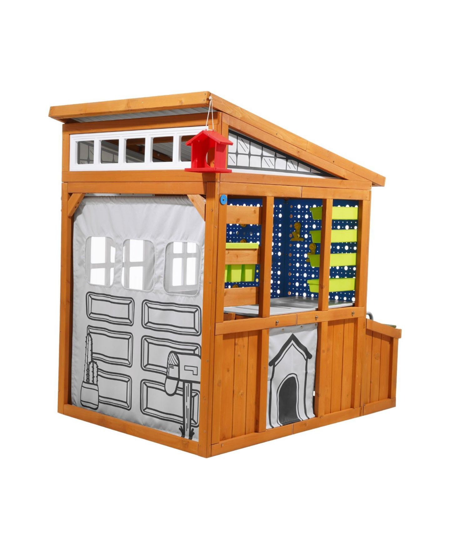 Детская игрушка Mecale Cedar Wooden Playhouse with Doorbell, Fits Two Kids, Ages 3-10, цвет: Коричневый — фото 10