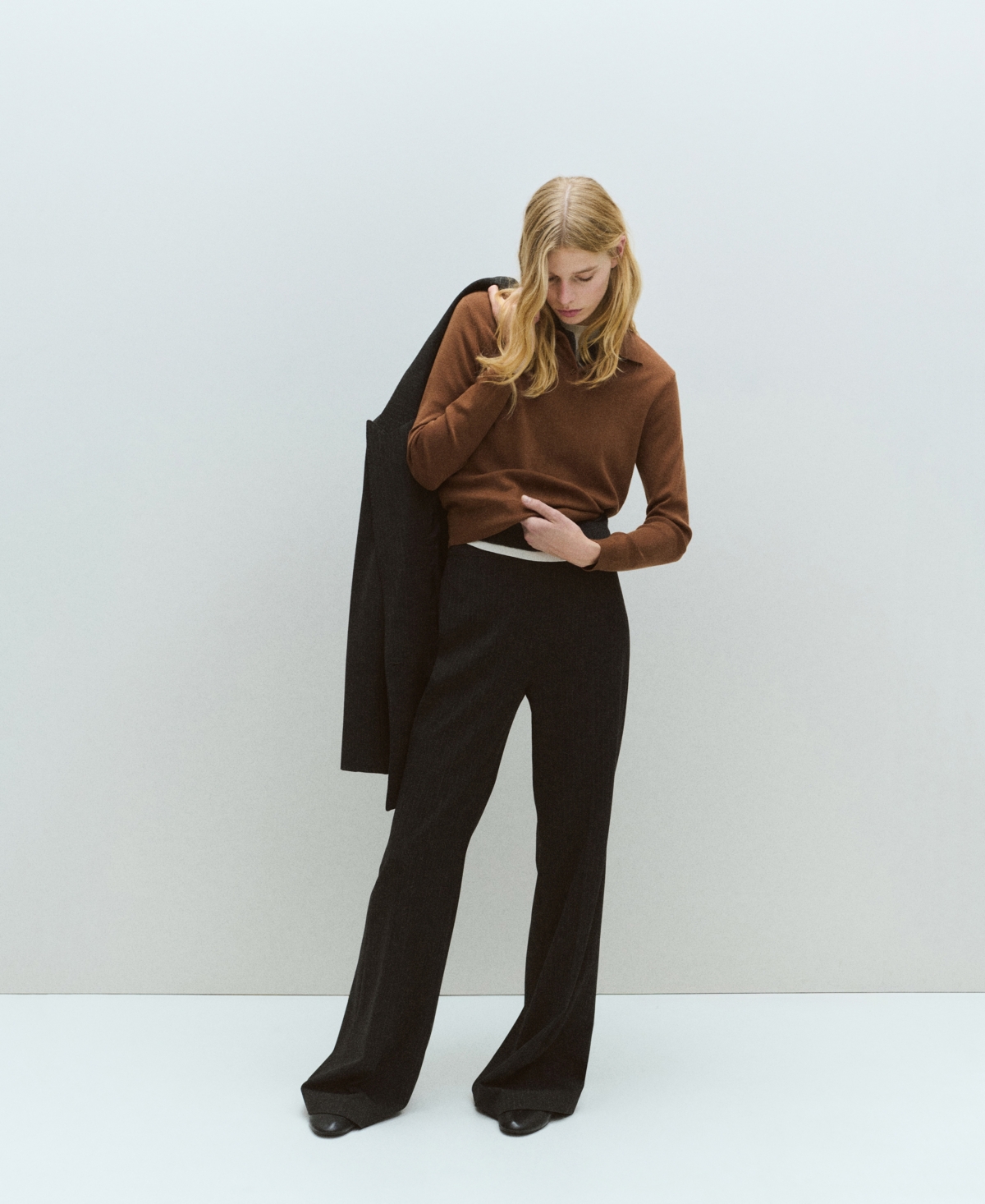 Mango Women's Polo Collar Wool Sweater